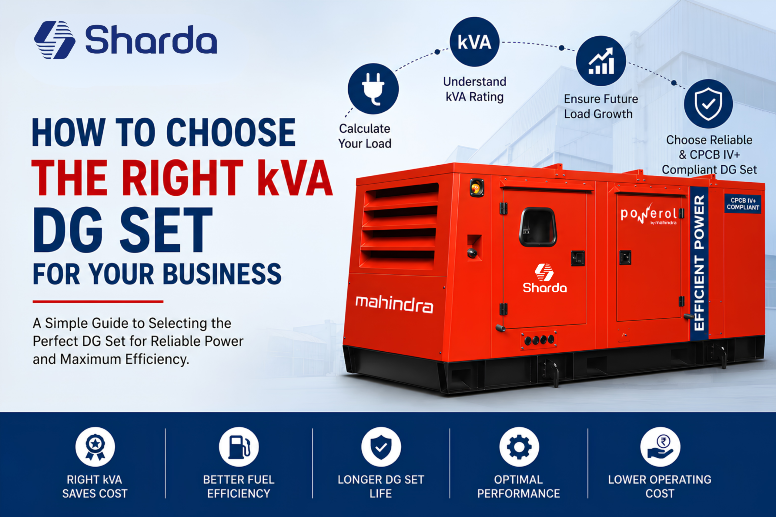 How to Choose the Right kVA DG Set for Your Business