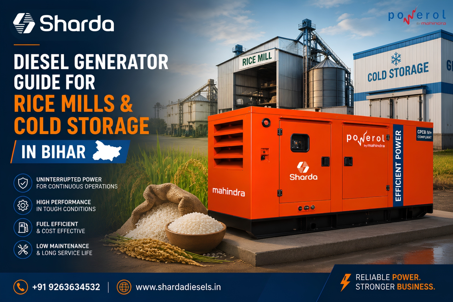 Diesel Generator Guide for Rice Mills & Cold Storage in Bihar